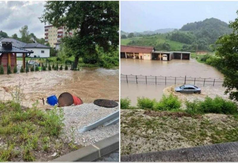 Bužim pod vodom: Izlile se rijeke i potoci, poplavljeni brojni objekti i automobili